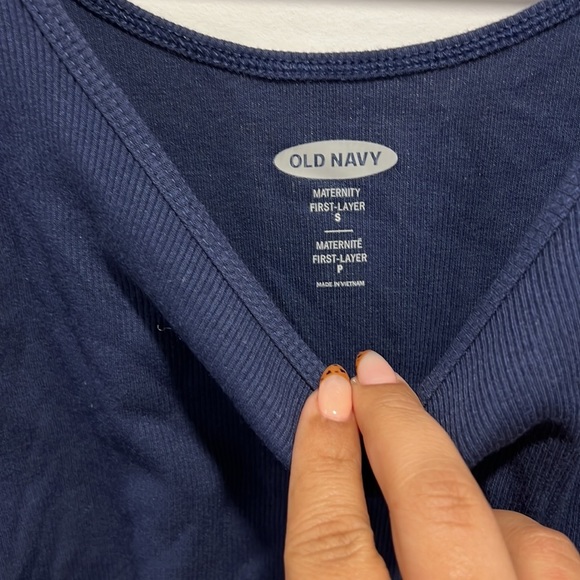 New Old Navy Maternity Navy Ruched Side Tank Top - Picture 4 of 6